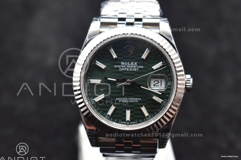 641 on Bracelet Fluted Green Steel VSF Textured DateJust Refined 1:1 126334 904L Edition Jubilee Dial Best VS 41 Bezel 0805